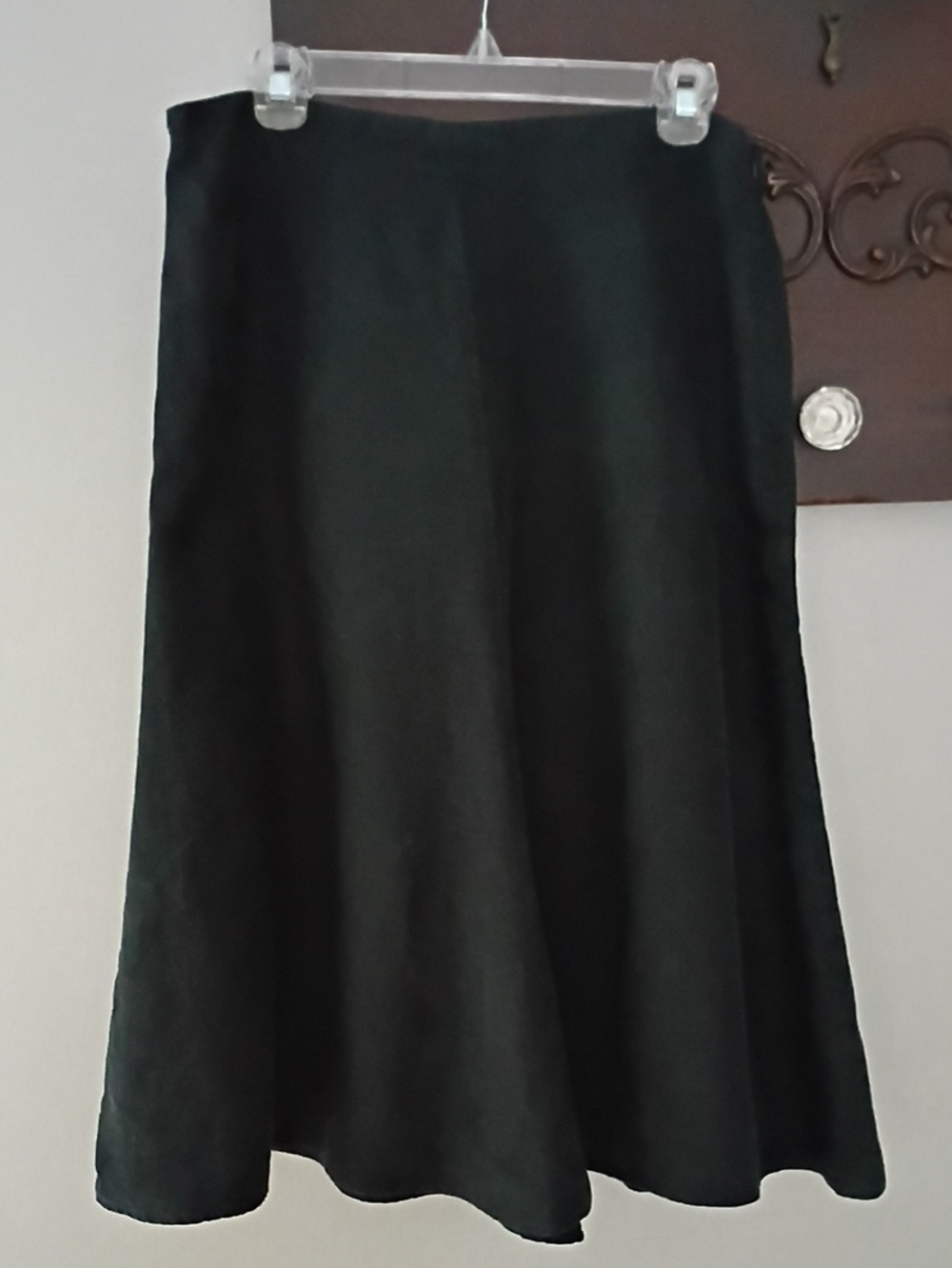 Banana Republic Linen Black A-Line Midi Skirt
